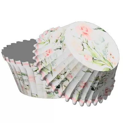 Košíčky na muffiny Bílá růže 50 ks